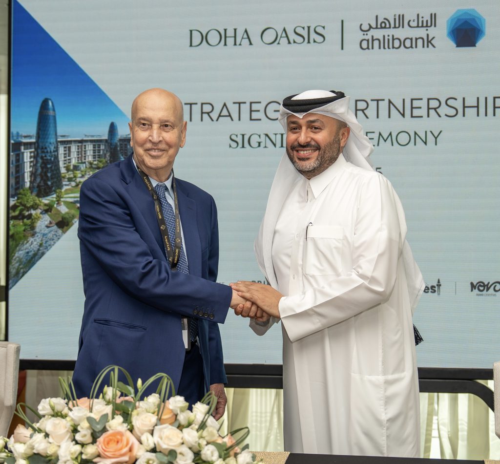 Doha Oasis and Ahlibank Partnership Signing Ceremony with Mr. Victor Agha, Chairman of Doha Oasis and Mr. Hassan Ahmed AlEfrangi, CEO of Ahlibank